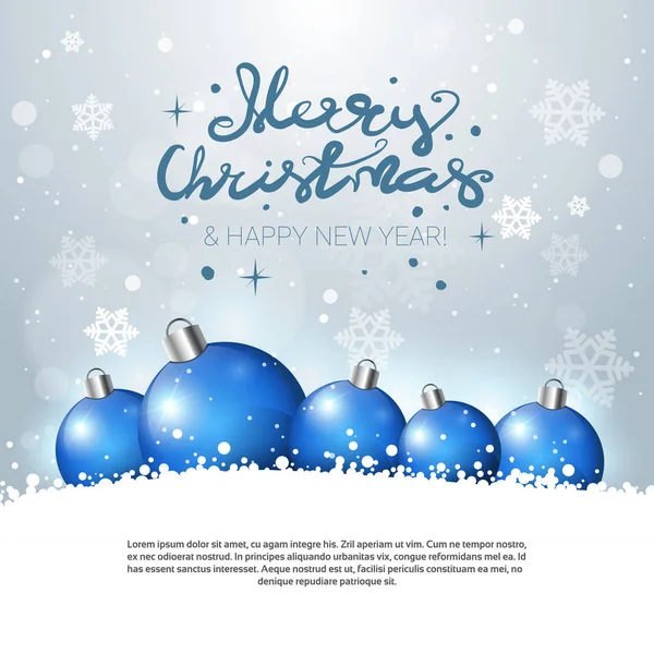 Holiday Greeting Card Merry Christmas Poster With Copy Space New Year Decoration — Stock Vector