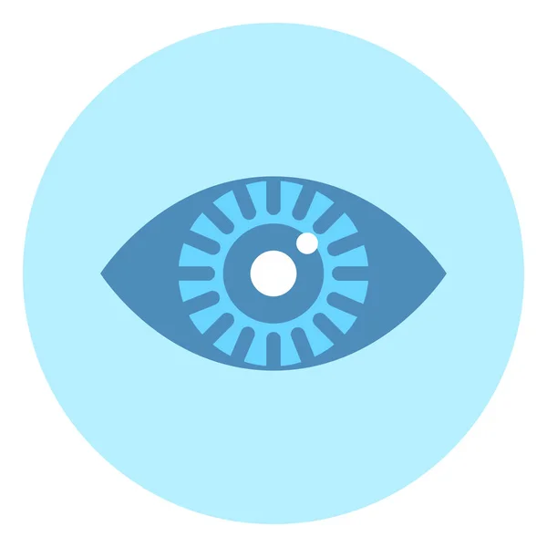 Икона "Человеческий глаз" на голубом фоне — стоковый вектор
