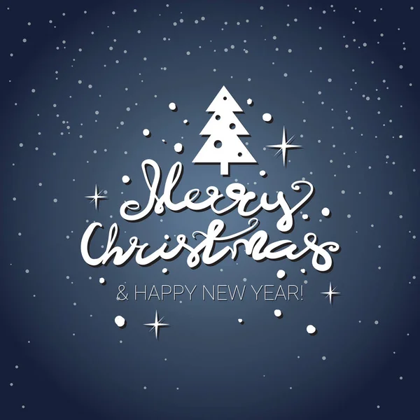 Feliz Natal Lettering Design Holiday Card Ícone Inverno Decoração de férias Sinal — Vetor de Stock
