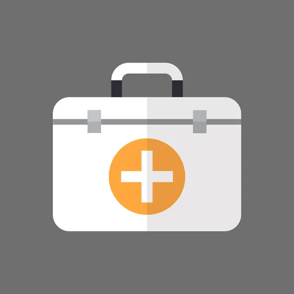 Boîte de premiers secours d'icône de coffre de médecine — Image vectorielle