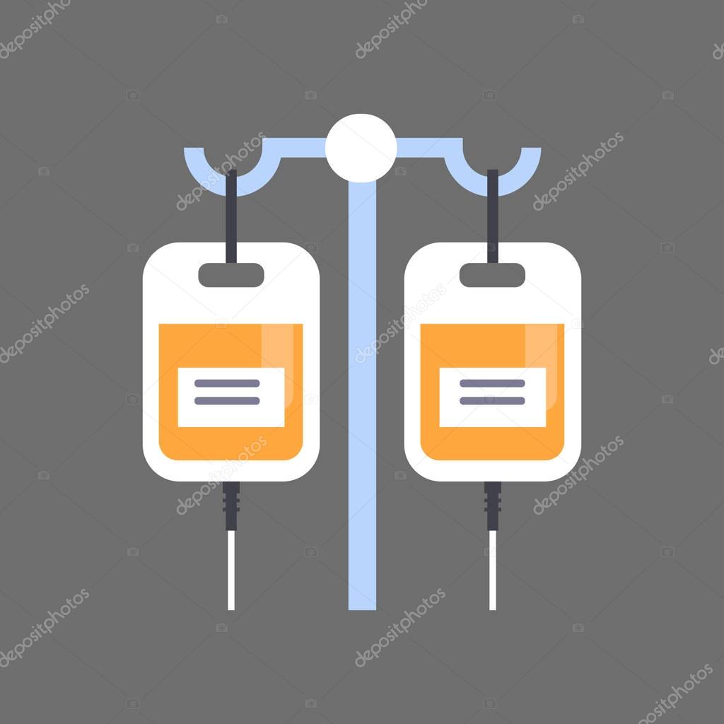 Medical Dropper Icon Hospital Treatment Concept Flat Vector Illustration