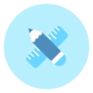 Kalem ve cetvel simgesi ölçüm kavramı