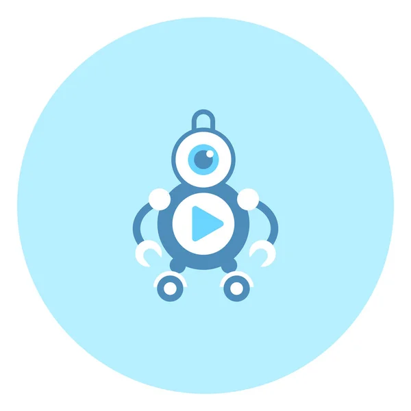 Ρομπότ συσκευή αναπαραγωγής βίντεο εικονίδιο σύγχρονη ρομποτική τεχνολογία — Διανυσματικό Αρχείο