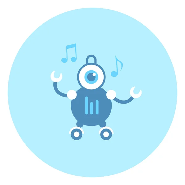 Ρομπότ Music Player εικονίδιο σύγχρονη ρομποτική τεχνολογία — Διανυσματικό Αρχείο