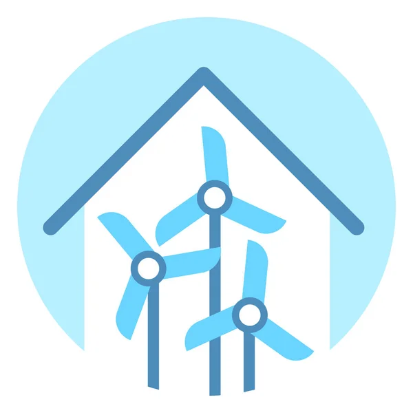 Icono de Turbina Eólica Concepto de Recursos Energéticos Alternativos — Archivo Imágenes Vectoriales