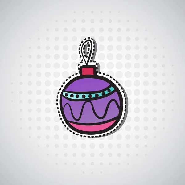 Sticker boule de Noël Nouvel An Badge — Image vectorielle