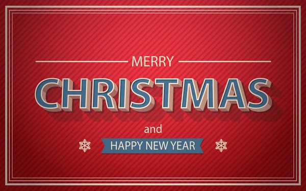 Jul och nyår kort Text på röd bakgrund Happy Holidays koncept — Stock vektor