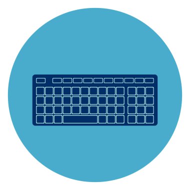 Bilgisayar klavye simgesi Web düğmesine yuvarlak mavi arka plan