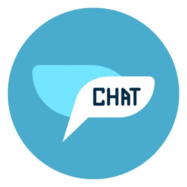 Sohbet kabarcık kutsal kişilerin resmi Web düğme yuvarlak mavi zemin üzerine