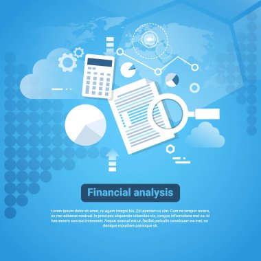Şablon Web reklam kopya alanı finansal analiz kavramı ile