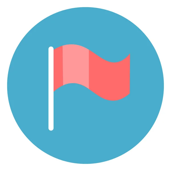 Botão Web do ícone da bandeira no fundo azul redondo —  Vetores de Stock