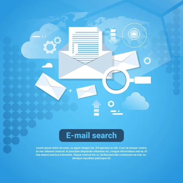 Modelo Web Banner com espaço de cópia Email Search Concept — Vetor de Stock