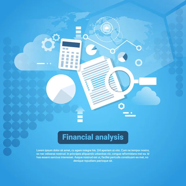 Modelo Web Banner Com Espaço Copiar Conceito de Análise Financeira — Vetor de Stock
