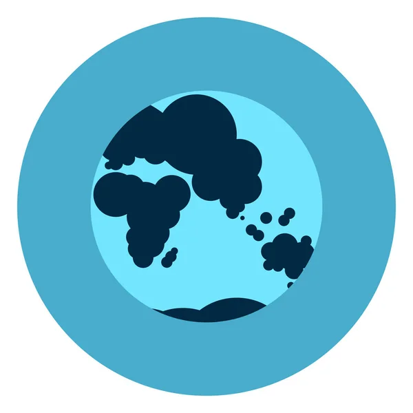 Globo de la Tierra Con Mapa Icono Botón Web En Fondo Azul Redondo — Vector de stock