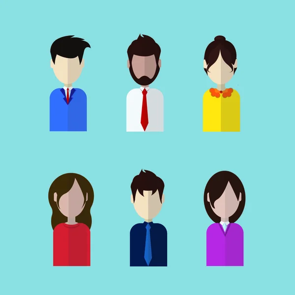 Set Of Profile Icons Male And Female Avatars Collection, Business Man Woman Portraits - Stok Vektor