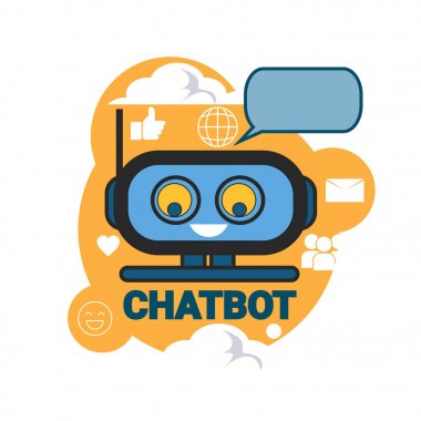Sohbet etmek simge kavramı destek Robot teknolojisi dijital Chat Bot uygulama