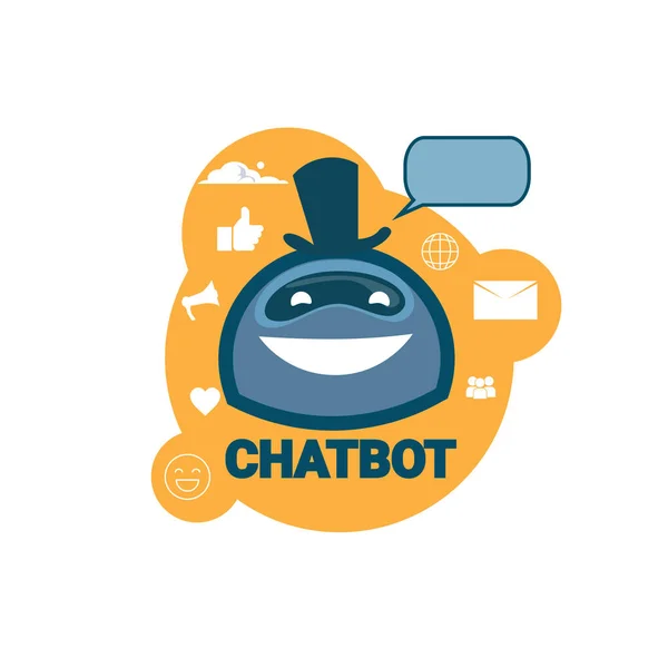 Chatbot pictogram Concept ondersteuning Robot technologie digitale Bot chatapplicatie — Stockvector