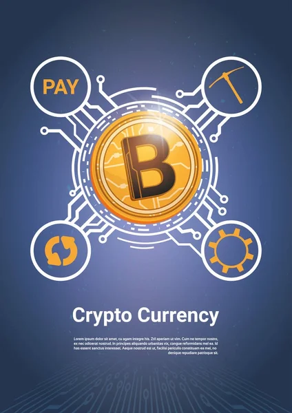 Криптовалюта Bitcoin Payment Icon Digital Web Money — стоковый вектор