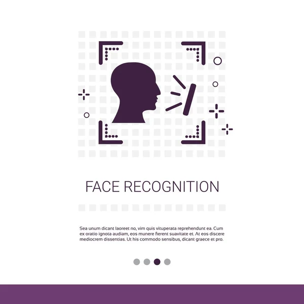 Banner del sistema de reconocimiento facial con espacio de copia — Archivo Imágenes Vectoriales