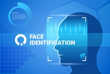 Face Identification System Scanning Modern Access Control Technology Biometrical Recognition Concept clipart