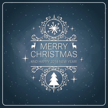 Mutlu Noeller Poster Retro tarzı kara tahta arka plan yeni yıl 2018 kart tasarımı