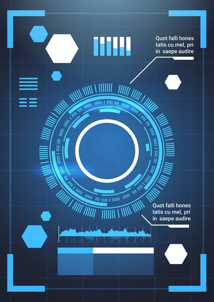 Set Of Modern Futuristic Infographic Elements Technology Abstract Background Template Charts And Graph, Banner With Copy Space - Stok Vektor