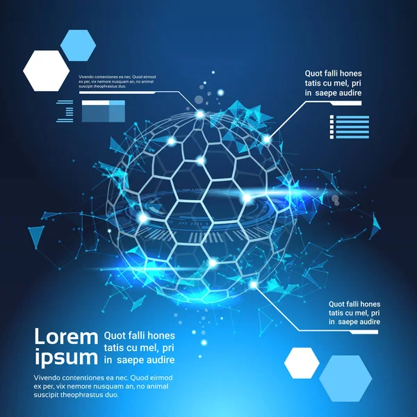 Infographic öğeleri dünya harita dünya teknik arka plan şablonu ile Banner kopya alanı kümesi