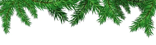 Sapin de Noël vert branches isolées sur fond blanc Vacances d'hiver Décoration Concept — Image vectorielle