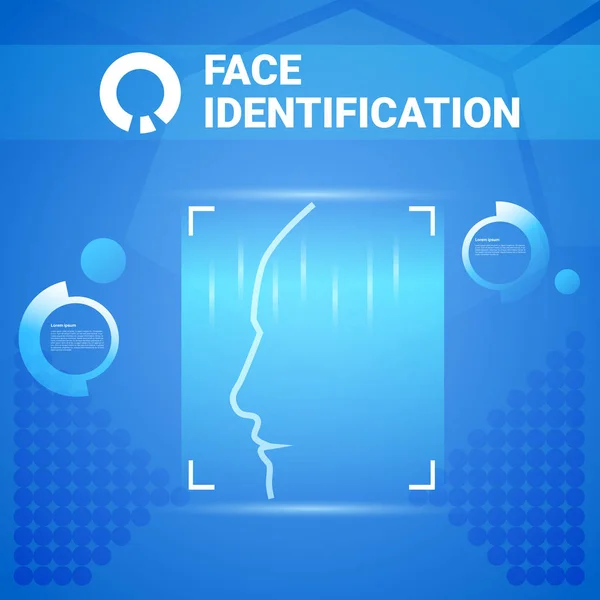 Analyse du système d'identification faciale Technologie moderne de contrôle d'accès Concept de reconnaissance biométrique — Image vectorielle