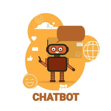 Sohbet Bot simgesi Chatterbot Robot destek yapay zeka kavramı