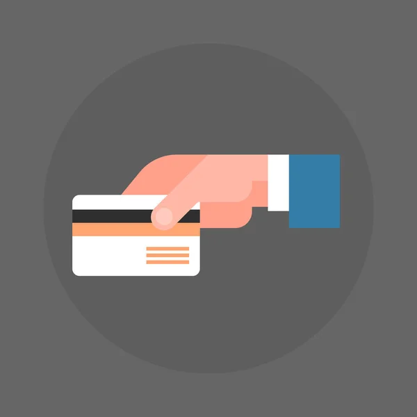 Zakelijke Man Hand met creditcard pictogram — Stockvector