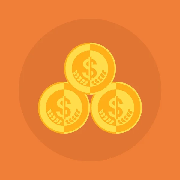 Dolar stos monet ikona koncepcja pieniądza — Wektor stockowy