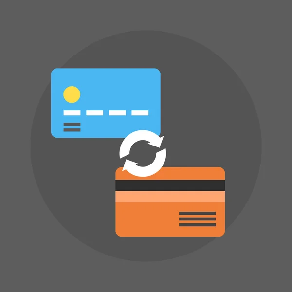 Creditcards Exchange pictogram geld betaling — Stockvector