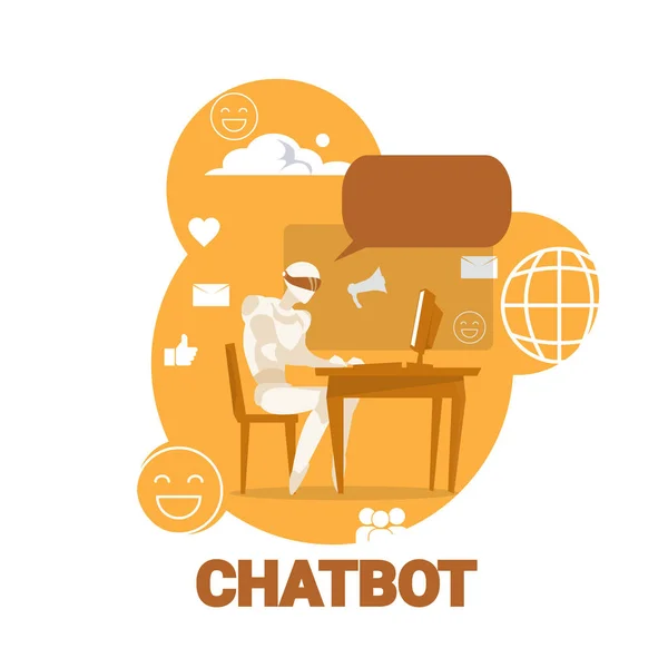 Chatbot ikona tlachání Bot Robot podporou moderní technologie koncept — Stockový vektor