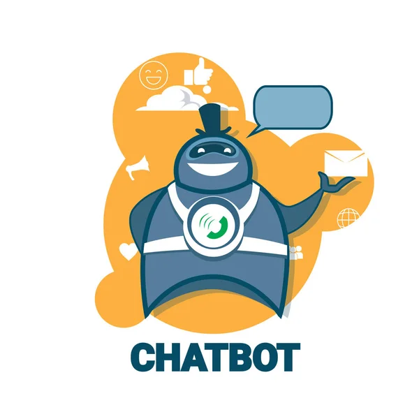 Chatbot Icon Concept Support Robot Technology Цифровий чат Бота додаток — стоковий вектор