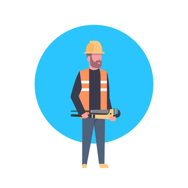 Obrero de la construcción Icono Constructor Hombre con casco — Vector de stock