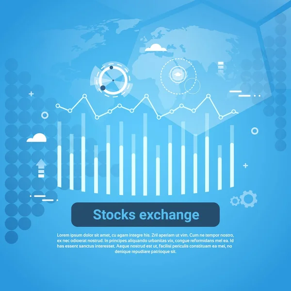 Conceito de bolsa de valores Banner Web Business com espaço de cópia — Vetor de Stock