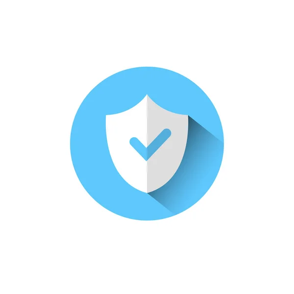 Sköld med kryssruteikon blå skydd och säkerhetskoncept — Stock vektor