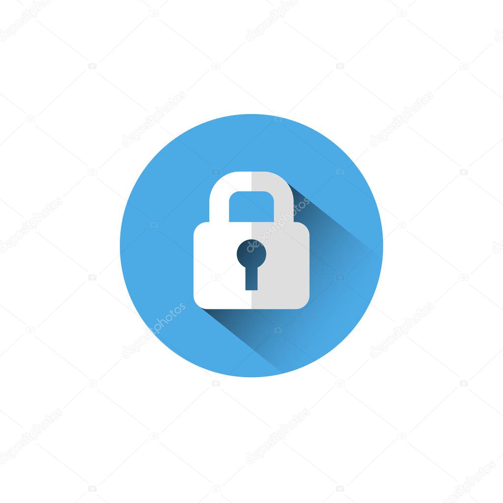 Lock Icon Blue Padlock Protection And Security Concept