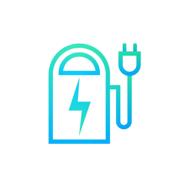 Banco de energía Icono Esquema moderno dispositivo de batería portátil Concepto — Vector de stock