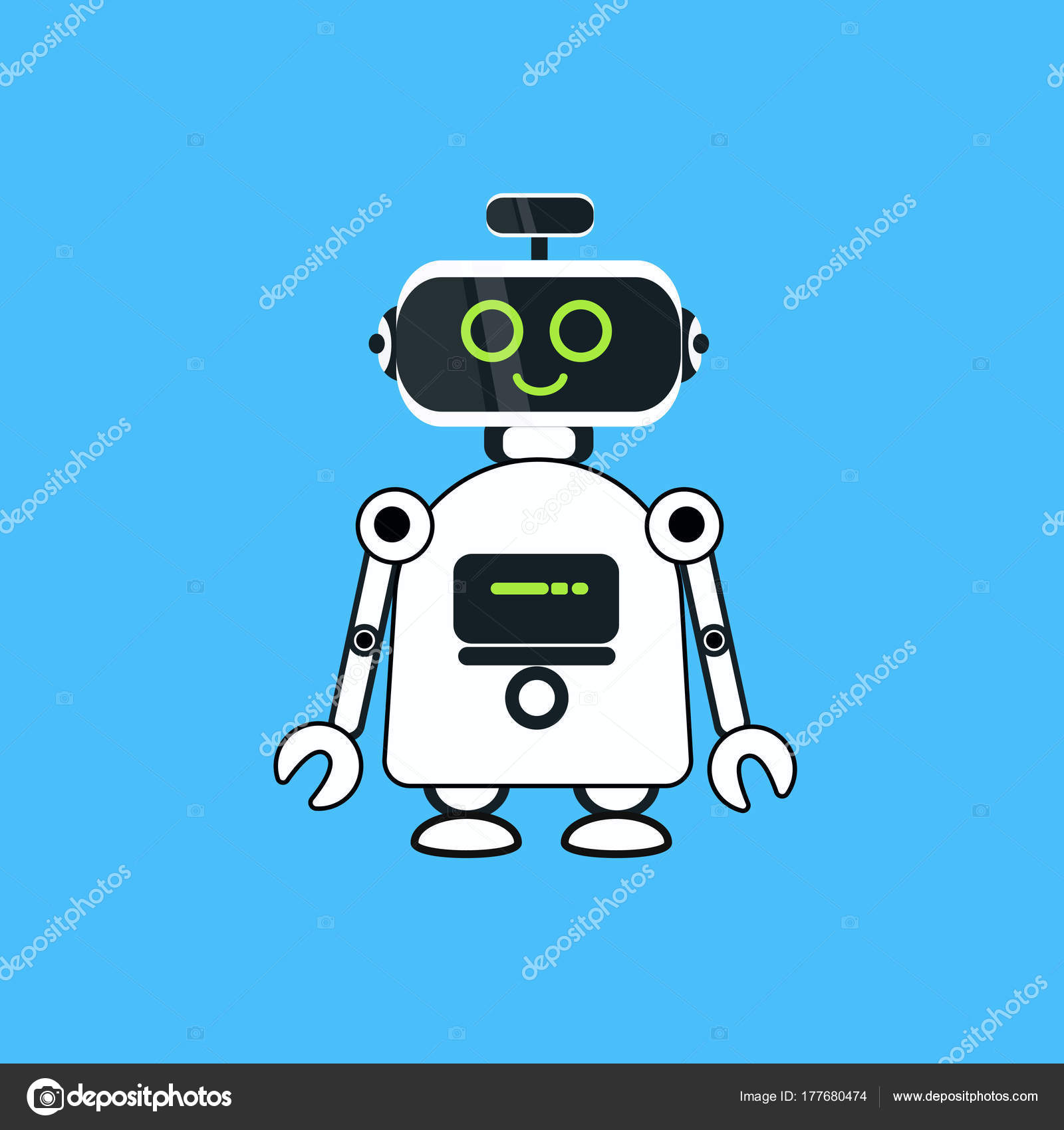 Robô fofo conjunto coleção de personagens robóticos modernos