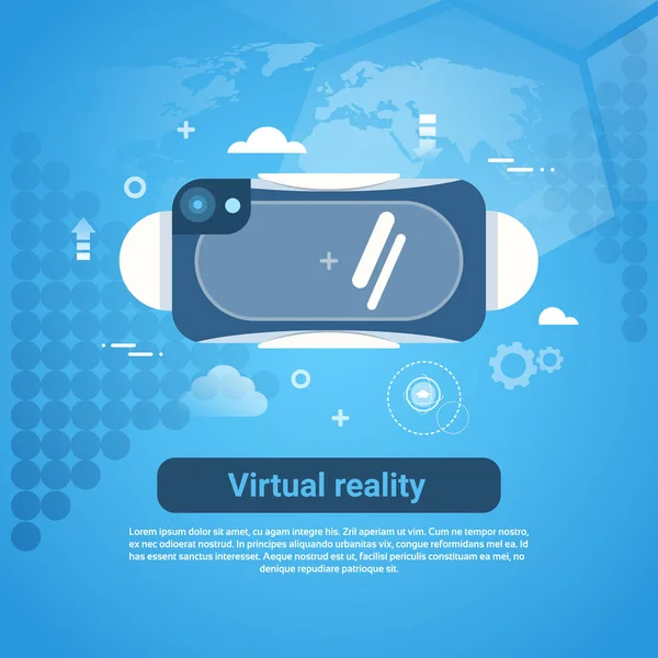 Концепция виртуальной реальности 3D очки Web Banner с копировальным пространством — стоковый вектор
