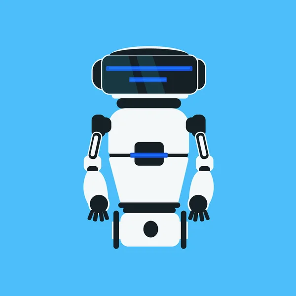 Robot bande dessinée personnage robotique Icône réaliste — Image vectorielle