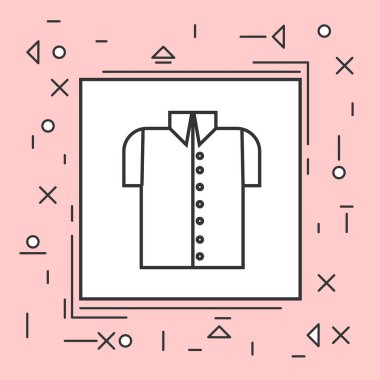 Erkek gömlek simgesini ince çizgi Pink Çerçeve içinde