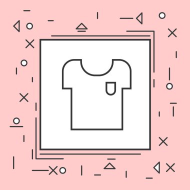 T-shirt simgesi ince çizgi Pink Çerçeve içinde