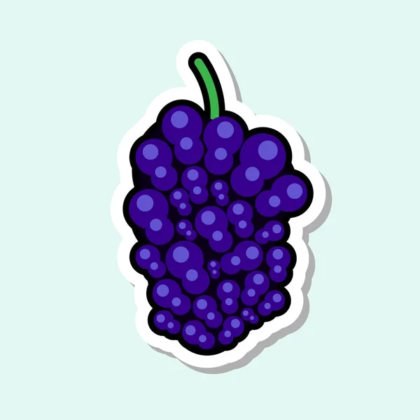 Mulberry Sticker On Blue Background Colorful Fruit Icon — Stock Vector