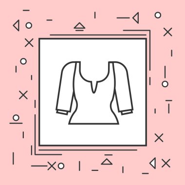 Bluz simgesi ince çizgi Pink Çerçeve içinde