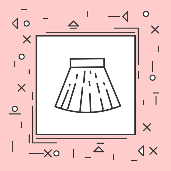Mini linha fina do ícone da saia no quadro rosa — Vetor de Stock