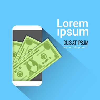Web mobil cüzdan App para hücre akıllı telefon ekranında