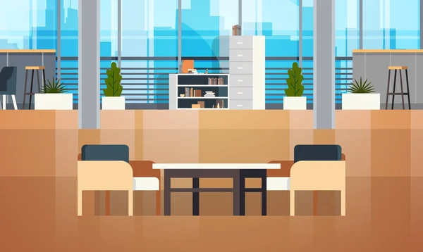 Üres hely belső Modern Coworking iroda kreatív munkahely munkatérben — Stock Vector